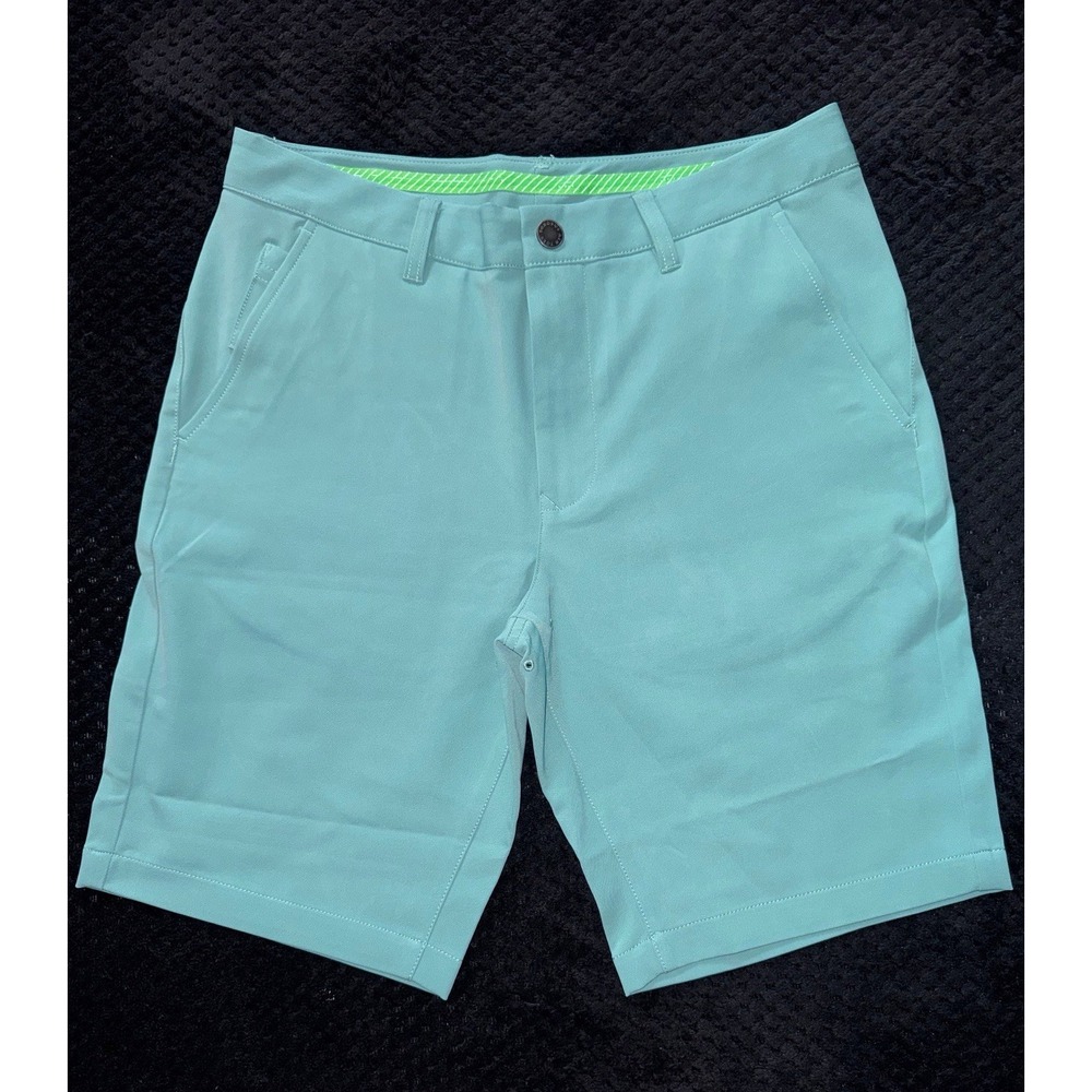 Bonobos Men Golf Shorts Green Chino Performance Flat Front Size 32